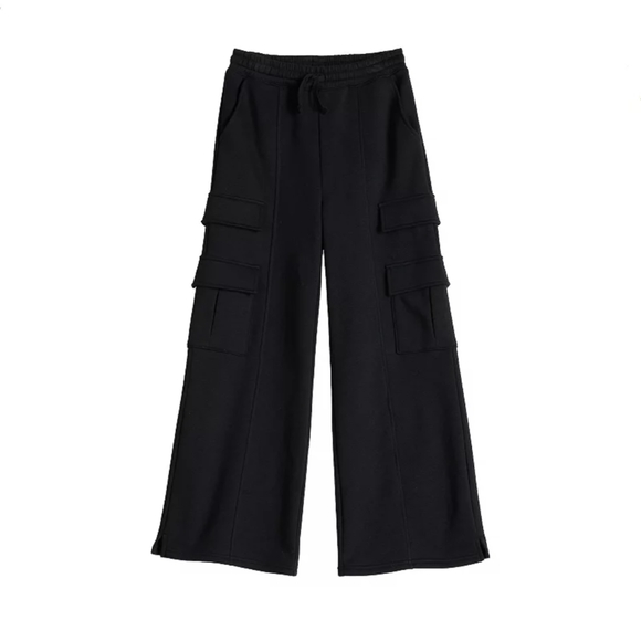 Y2K SO Black Kids' Wide-Leg Cargo Pants Size Small - Picture 1 of 5